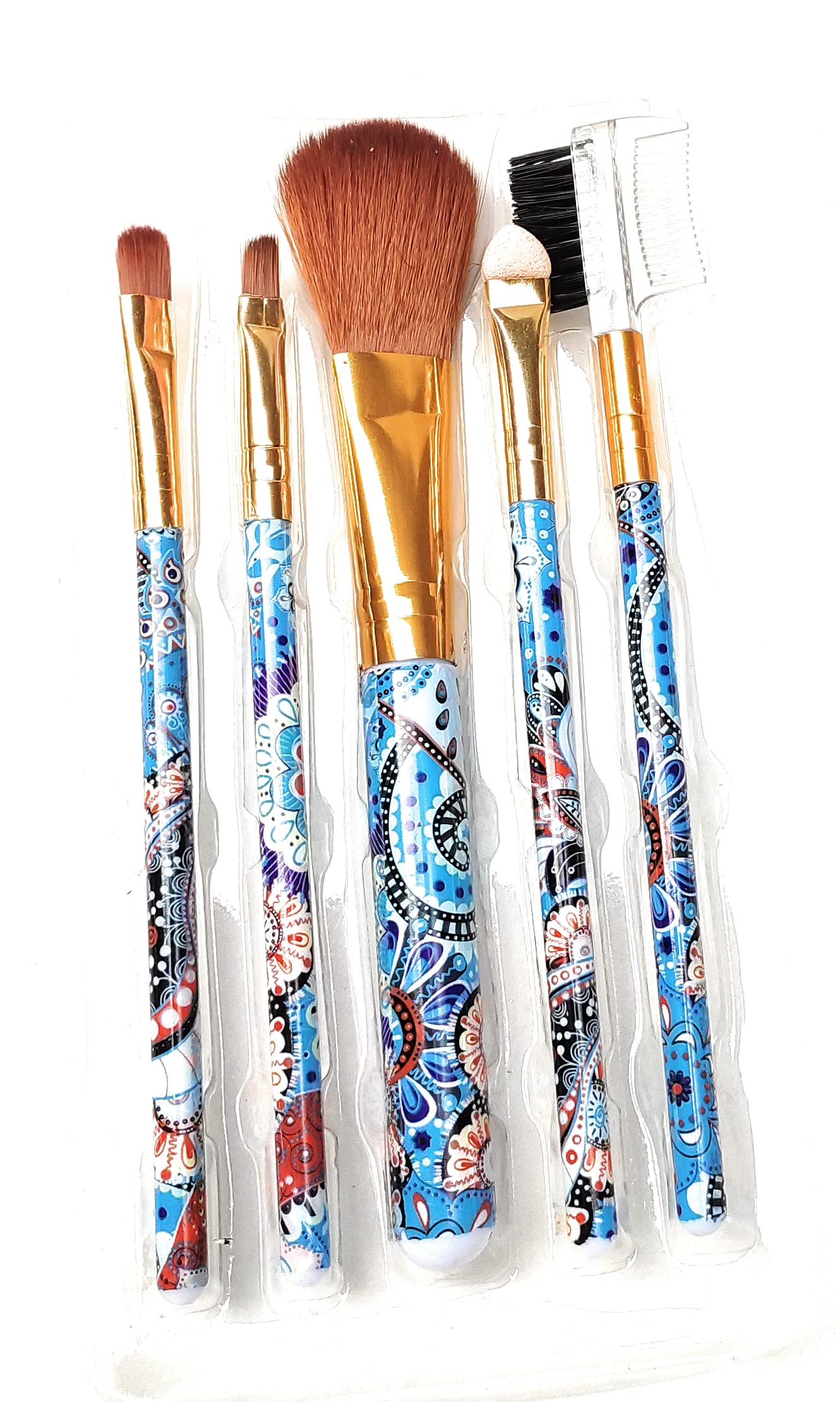 FASH Professional 5-Piece Synthetic Makeup Brush Set - Foundation, Blending & Blush Brushes for Flawless Face Makeup | Perfect for Daily Use, Travel & Professional Makeup Artists