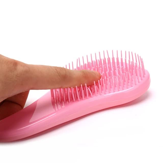 Frackson Pink Hair Comb & Scalp Massage Brush for Women & Men - Wet/Dry Hair Styling Tool for Salon & Home Use - Detangling Brush with Massage Bristles for Healthy Hair Care & Relaxation