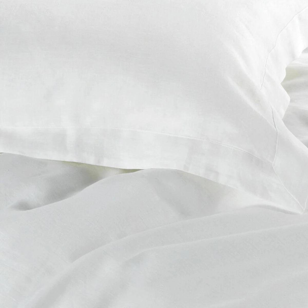 Sheridan Abbotson 100% Pure White Linen Flat Sheet - Queen Size, Soft & Breathable Bed Sheet for Comfortable Sleep, Perfect for Master Bedroom, Guest Room & Vacation Homes