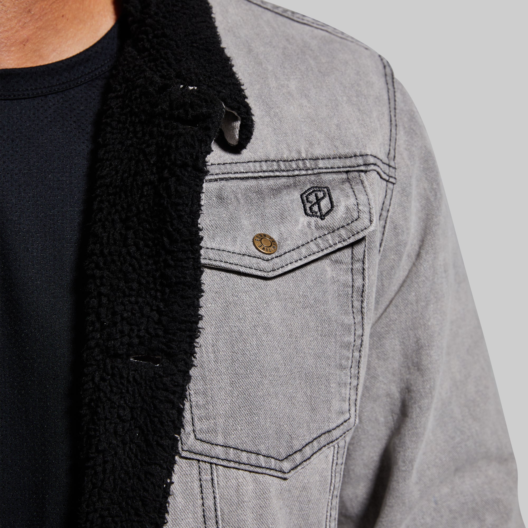 Men's Vintage Pioneer Jacket - Distressed Grey Wash Denim Coat for Outdoor Adventures & Casual Wear