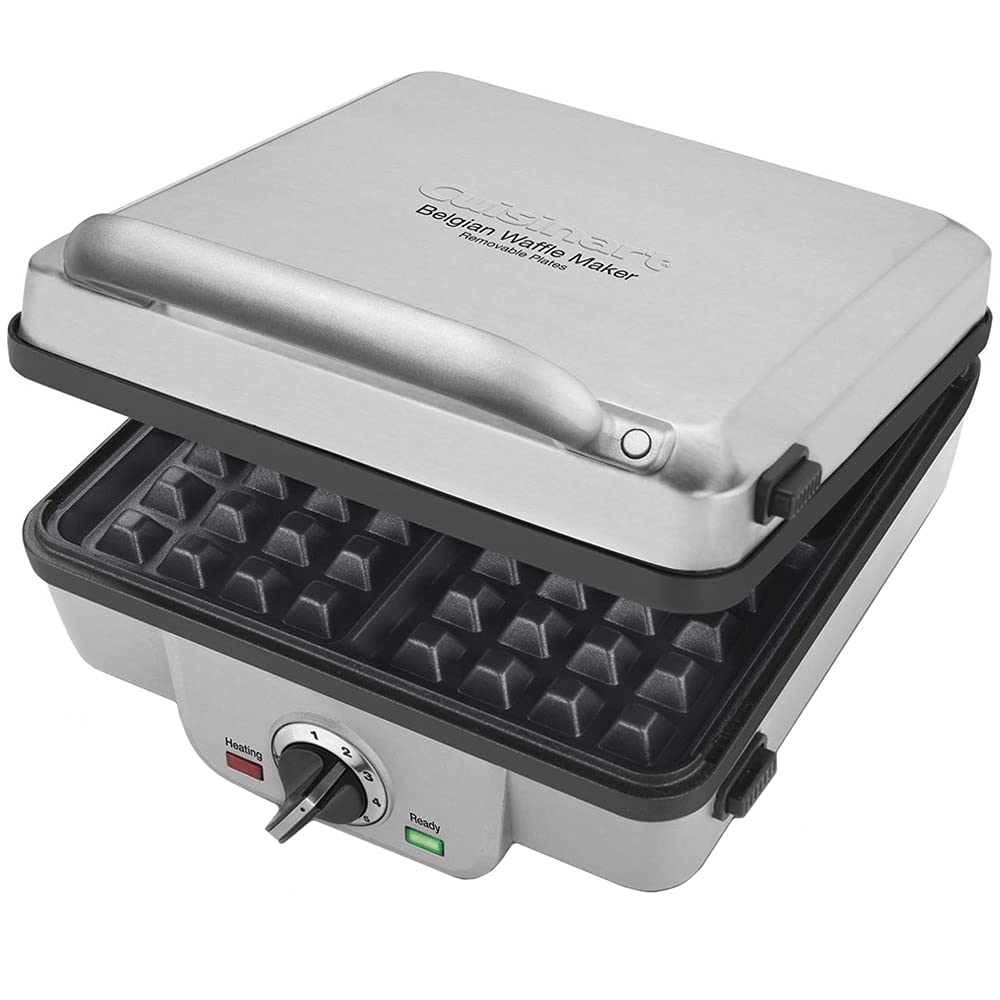 Cuisinart WAF-300P1 Belgian Waffle Maker with Pancake Plates - 2-in-1 Breakfast Appliance with Non-Stick Surface & Adjustable Temperature - Perfect for Family Breakfast, Brunch & Holiday Gatherings