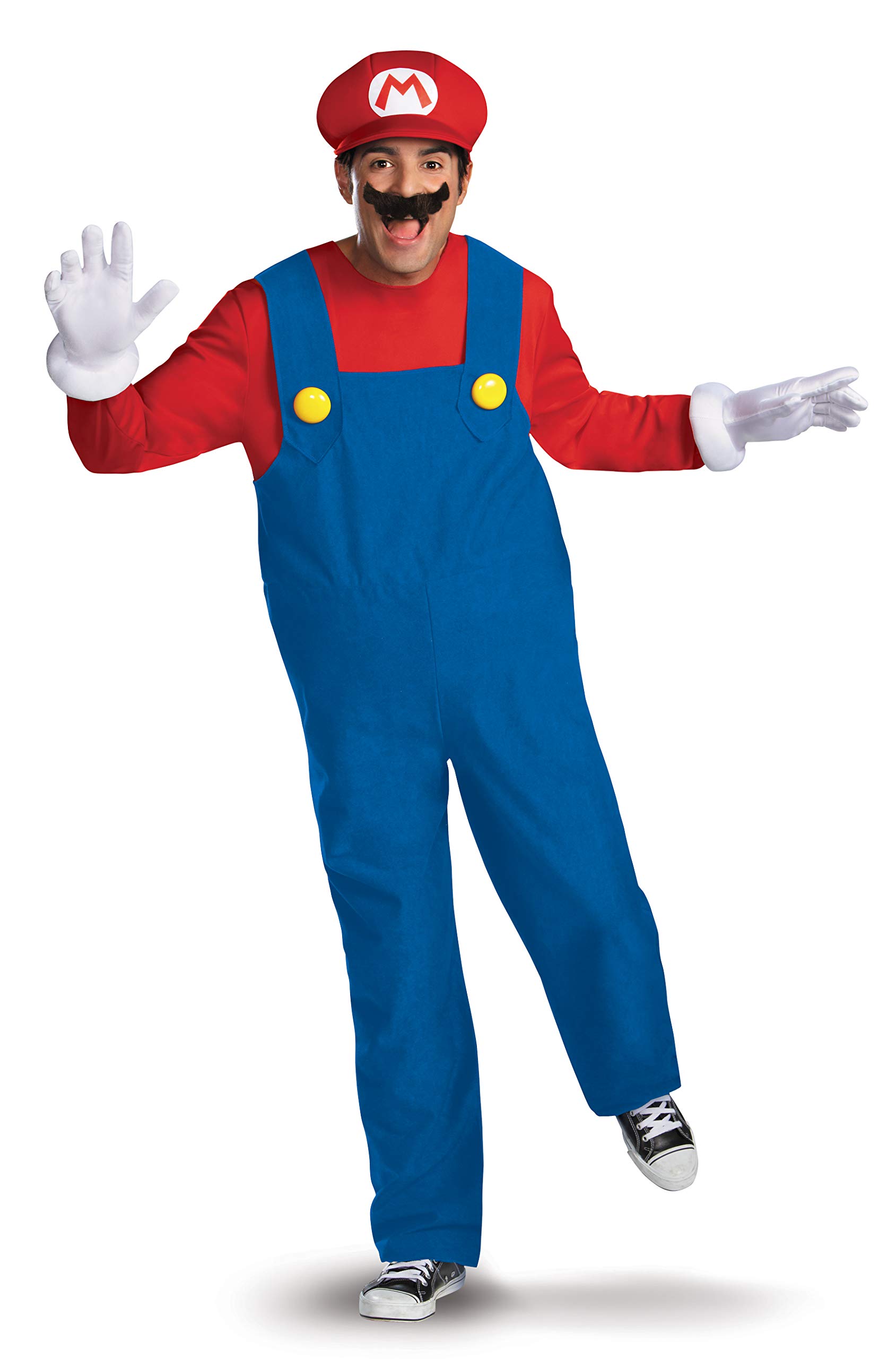 Super Mario Deluxe Adult Costume for Men - Official Nintendo Licensed Halloween Cosplay Outfit - Perfect for Halloween Parties, Comic Con & Cosplay Events