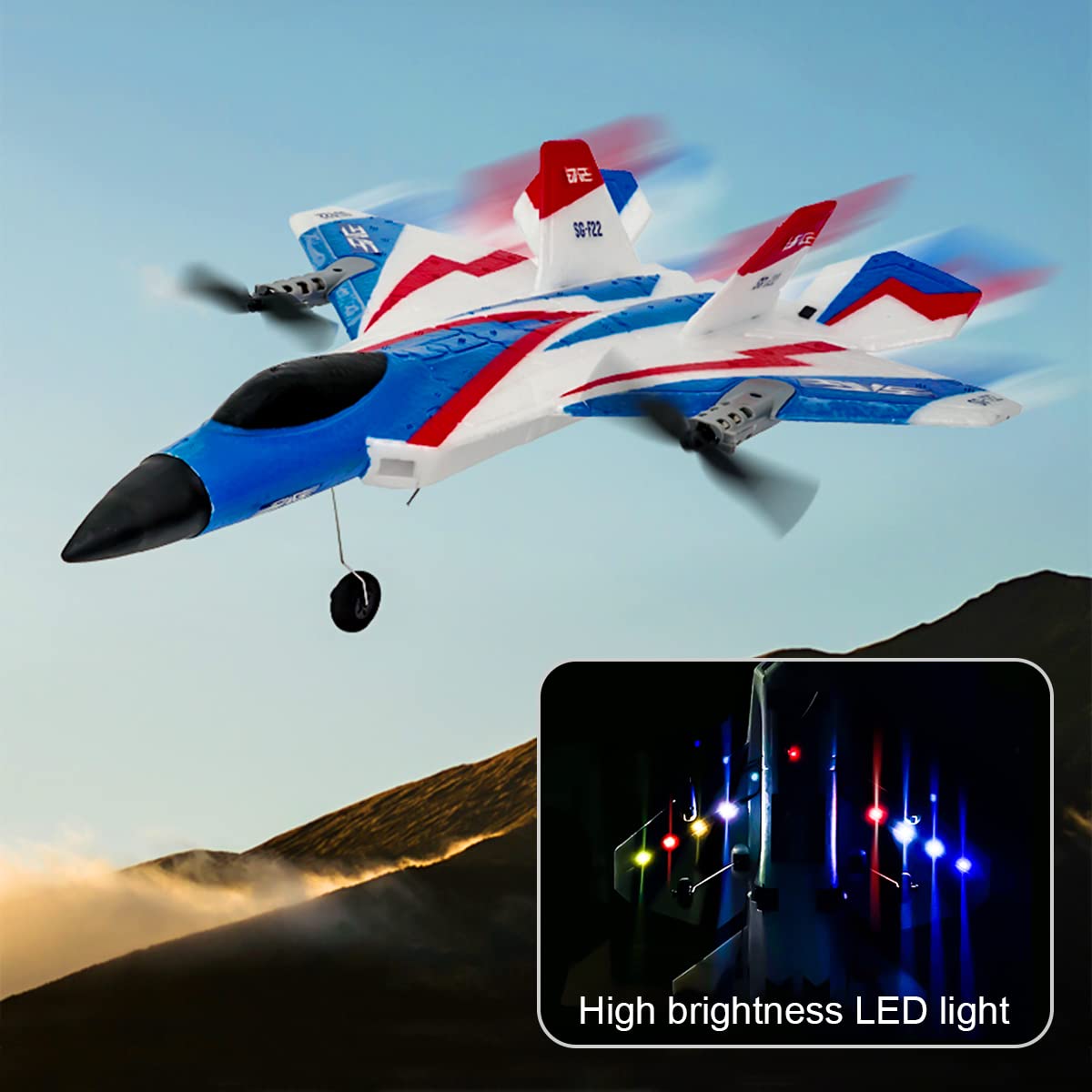 **F-22 RC Airplane 4 Channel Remote Control Plane for Beginners & Adults - Stunt Flying, Xpilot Stabilization, Aerobatic Drone with 2 Batteries - Perfect Gift for Kids & Outdoor Hobbyists (Great for Parks, Backyards & RC Flying Events)**
