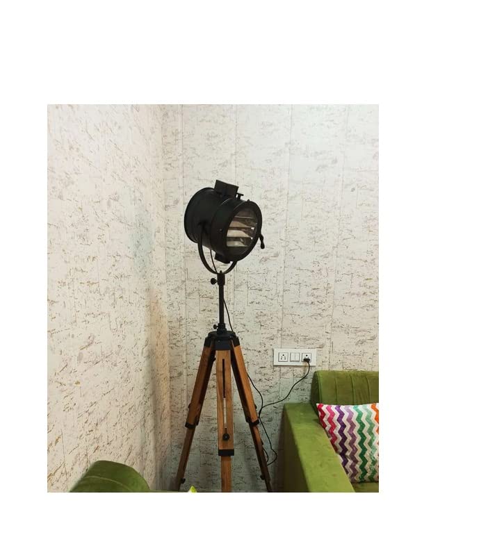 Industrial Matte Black Spotlight Floor Lamp for Living Room & Office Decor