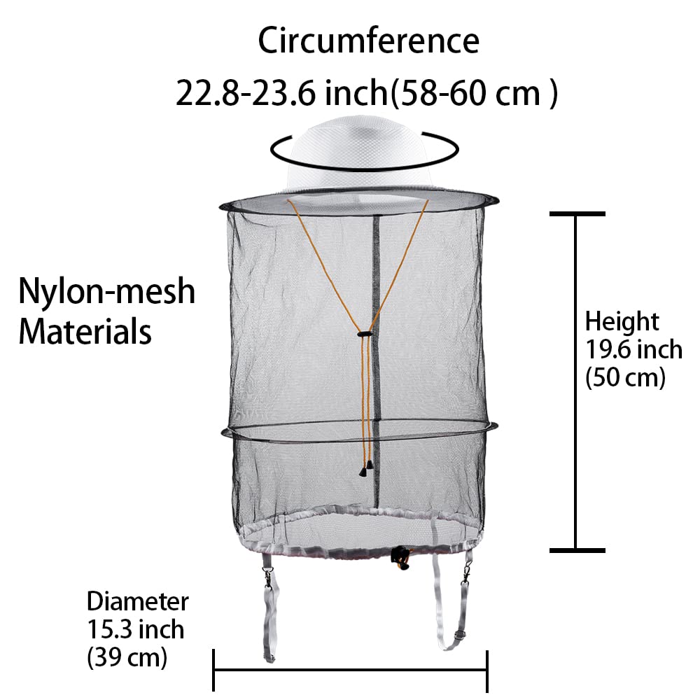 Mosquito Head Net Hat with Face Shield - Beekeeping & Fishing Cap for Men & Women - Outdoor Protection for Camping, Hiking & Gardening