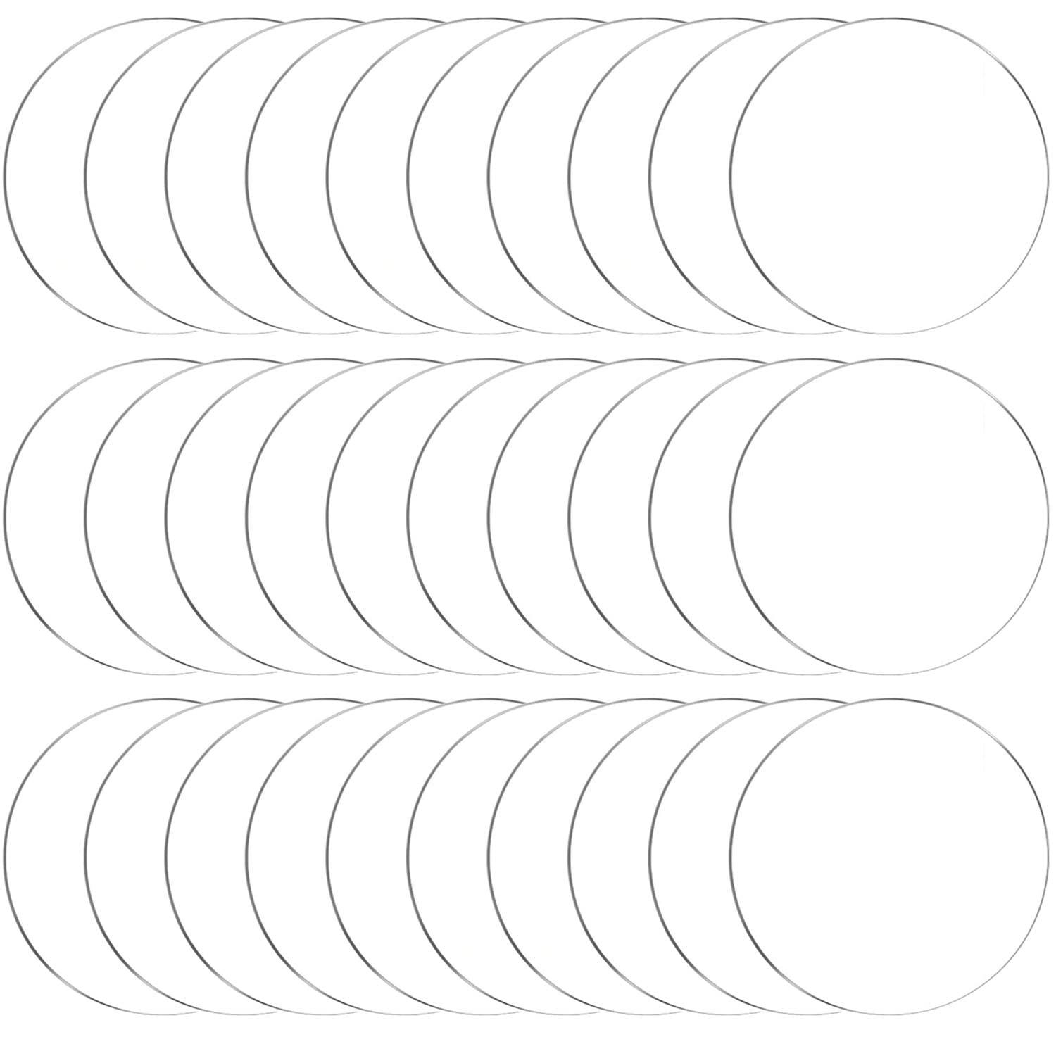 HOODO 30-Piece Clear Acrylic Round Discs - Transparent DIY Acrylic Circles for Crafts, Monthly Milestone Cards, Ornaments & Home Decor | Perfect for Baby Shower, Wedding, and Party Decorations