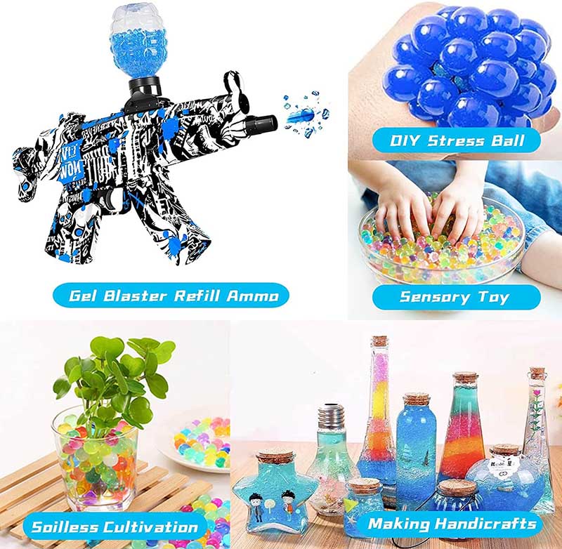 4 Packs Blue + 4 Packs Orange 80,000Pcs 7-8mm Gel Ball Beads for Gel Blaster, Splatter Ball Guns & Outdoor Shooting Games - Water Soaking Ammo for Kids & Adults