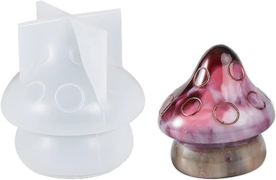 3D White Mushroom Silicone Molds for Epoxy Resin Casting - DIY Soap Making, Jewelry & Home Decor - Perfect for Resin Art, Candle Making & Craft Projects