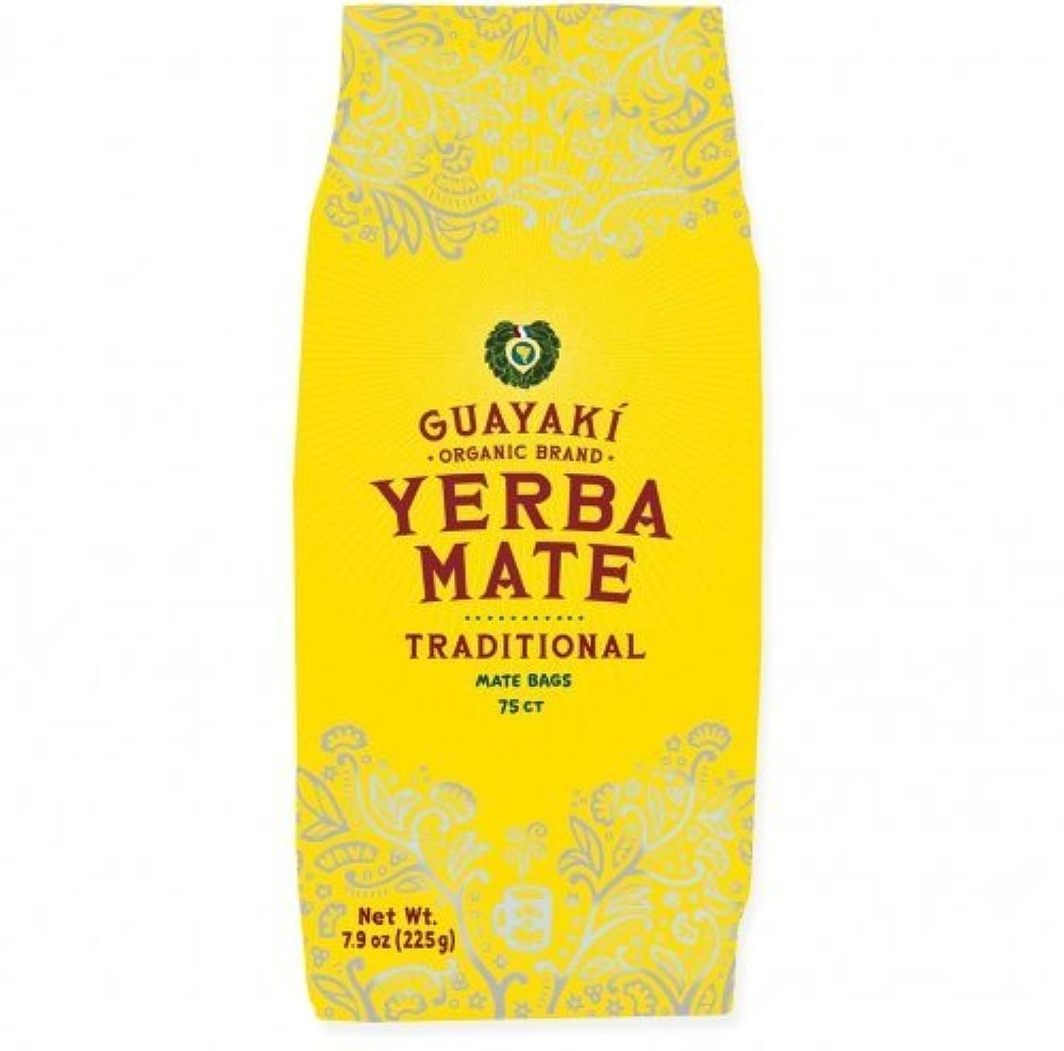Organic Guayaki Traditional Yerba Mate Tea Bags - 75 Count | Caffeine Boost for Workouts & Focus | Eco-Conscious Energy Drink Alternative