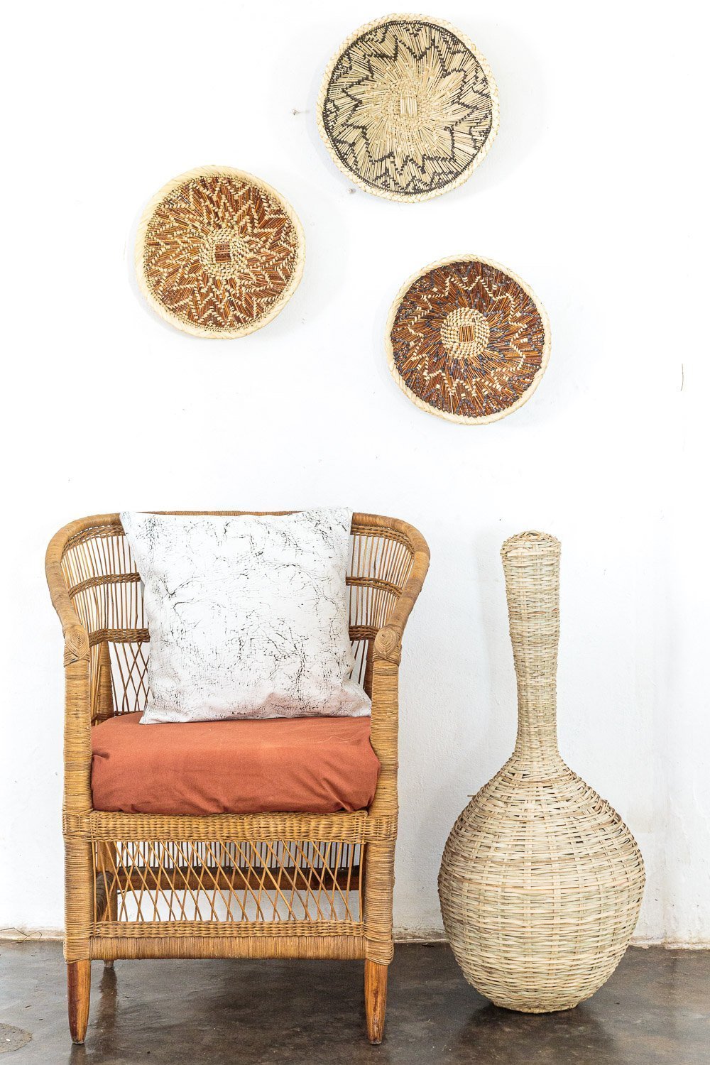 Natural & Charcoal Tonga Baskets - Handwoven Storage Baskets for Home Decor, Laundry, and Organizing | Eco-Friendly Woven Baskets for Living Room, Bedroom, or Bathroom