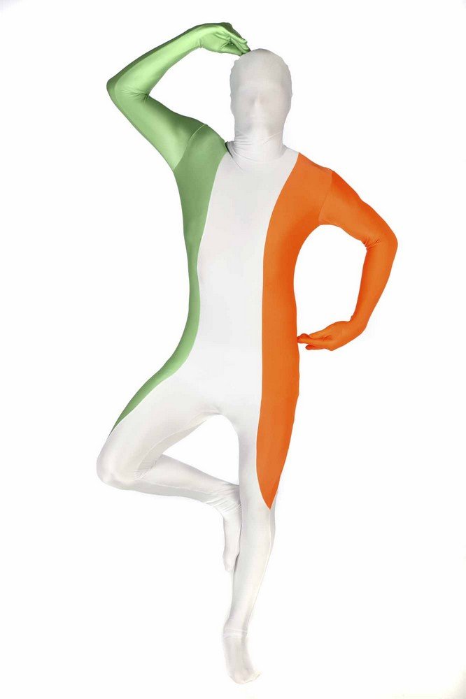 Original Ireland Flag Morphsuits for Men - Full Body Stretch Costume for St. Patrick's Day, Halloween & Cosplay Parties