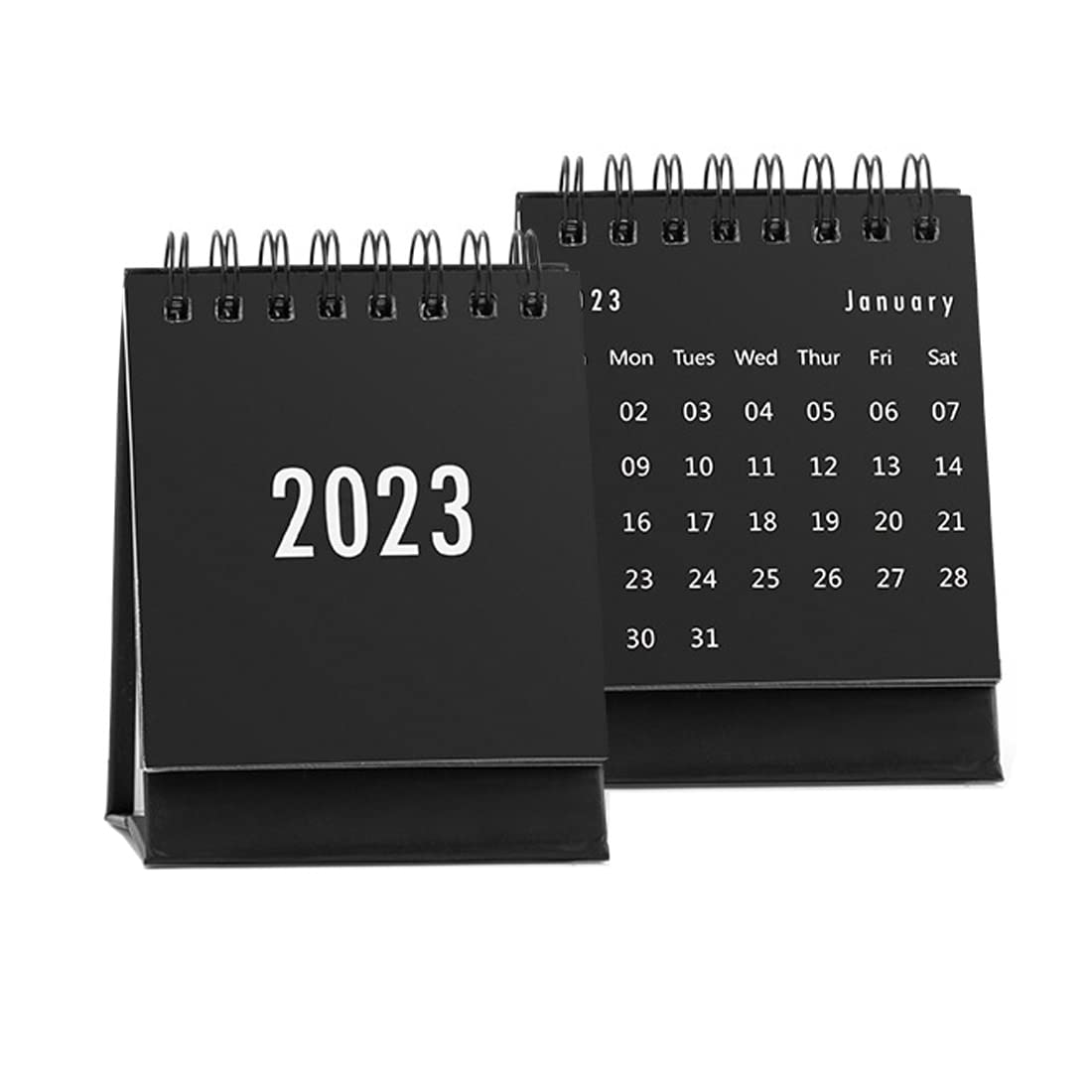 Engjajo 2023 Mini Desk Calendar - Office & Home Planner (Black) for Productivity