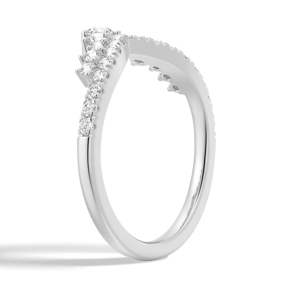 Elegant Curved Crown Double Row Graduated Moissanite Wedding Band for Women - Perfect Anniversary Gift, Engagement Ring & Bridal Jewelry (Ideal for Proposals, Weddings & Special Occasions)