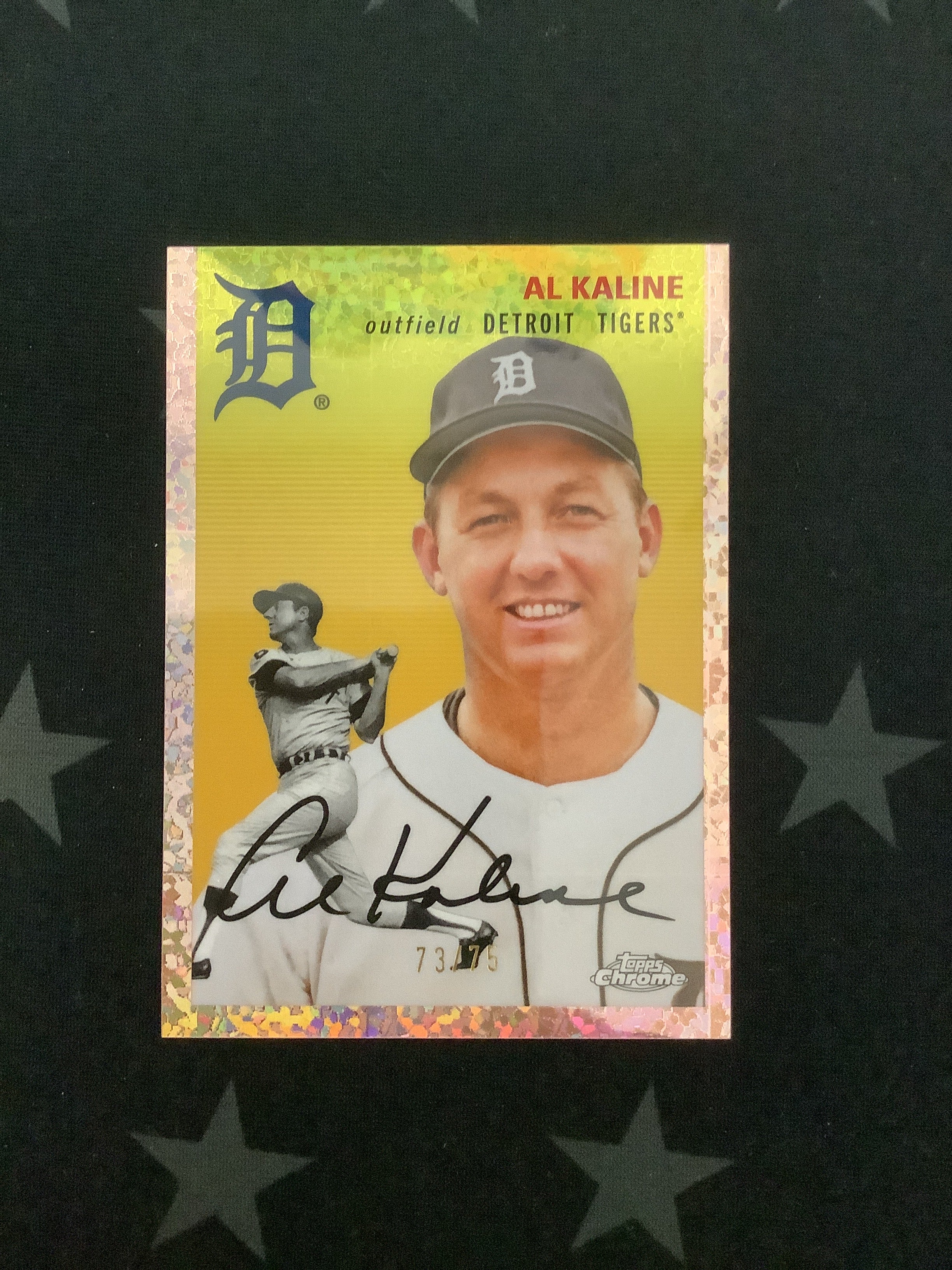 2023 Topps Chrome Platinum Anniversary Al Kaline #78 Rose Gold Auto 73/75 - Rare Baseball Trading Card for Collectors & Sports Memorabilia Enthusiasts - Perfect for Display, Investment & Gifting