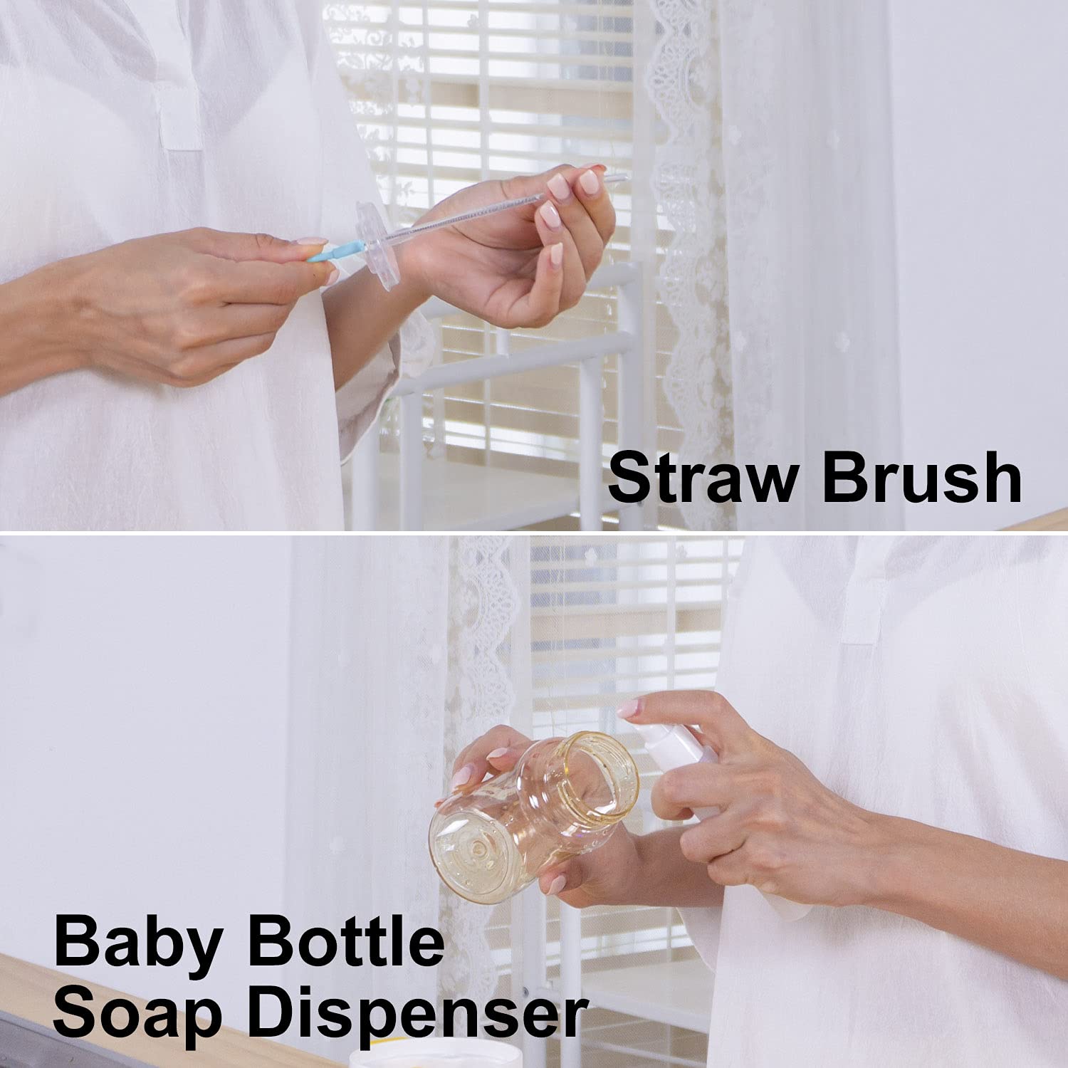 Premium Baby Bottle Cleaning Kit - Durable Silicone Bottle Brush, Nipple Brush, Drying Rack, Straw Cleaner & Soap Dispenser | Newborn Essentials for Travel & Home Use | Perfect for Breastfeeding Moms & Daycare