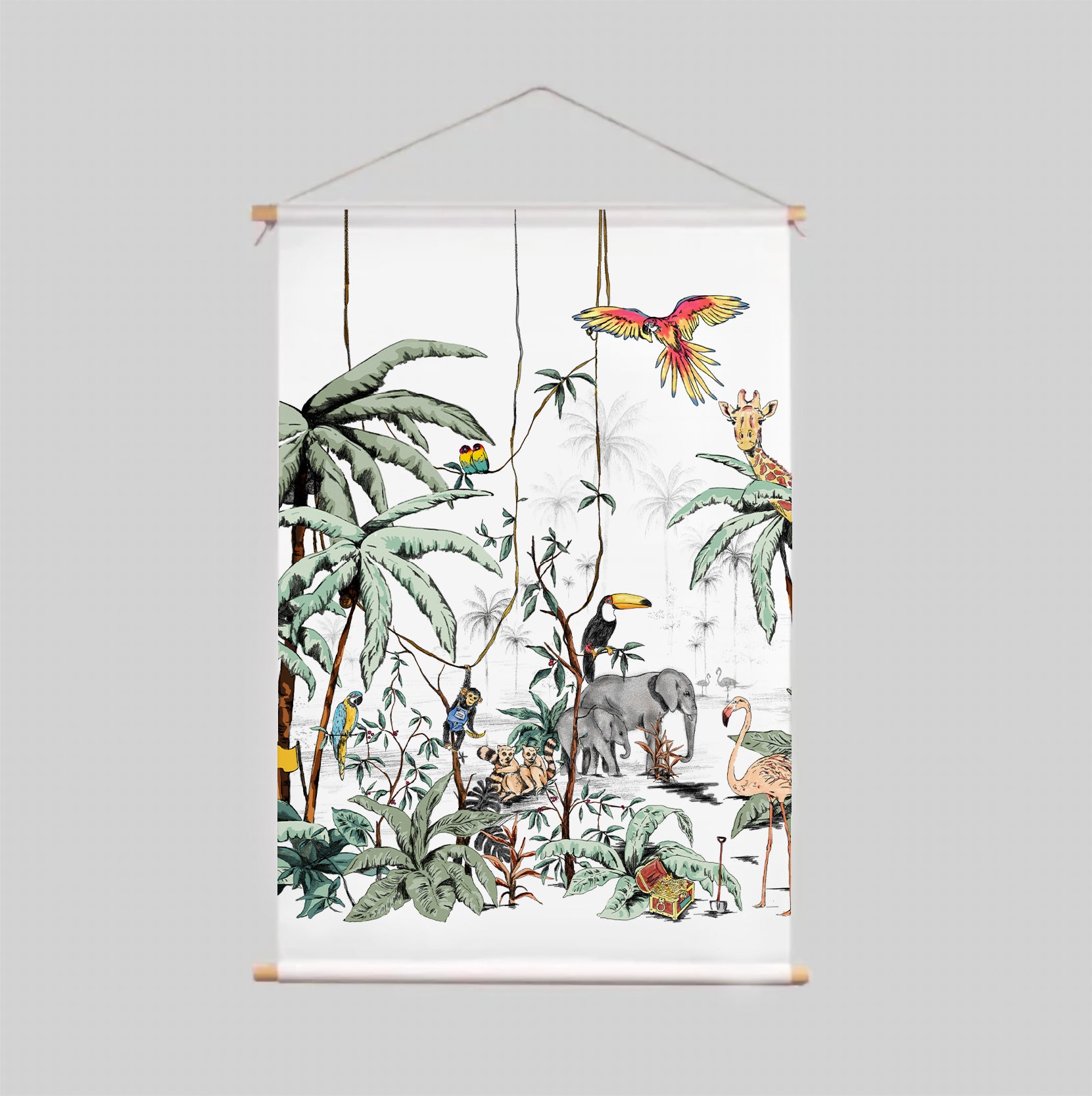 JUNGLE Tonal Colors Textile Poster - Vibrant Wall Art for Home, Office & Nursery Decor