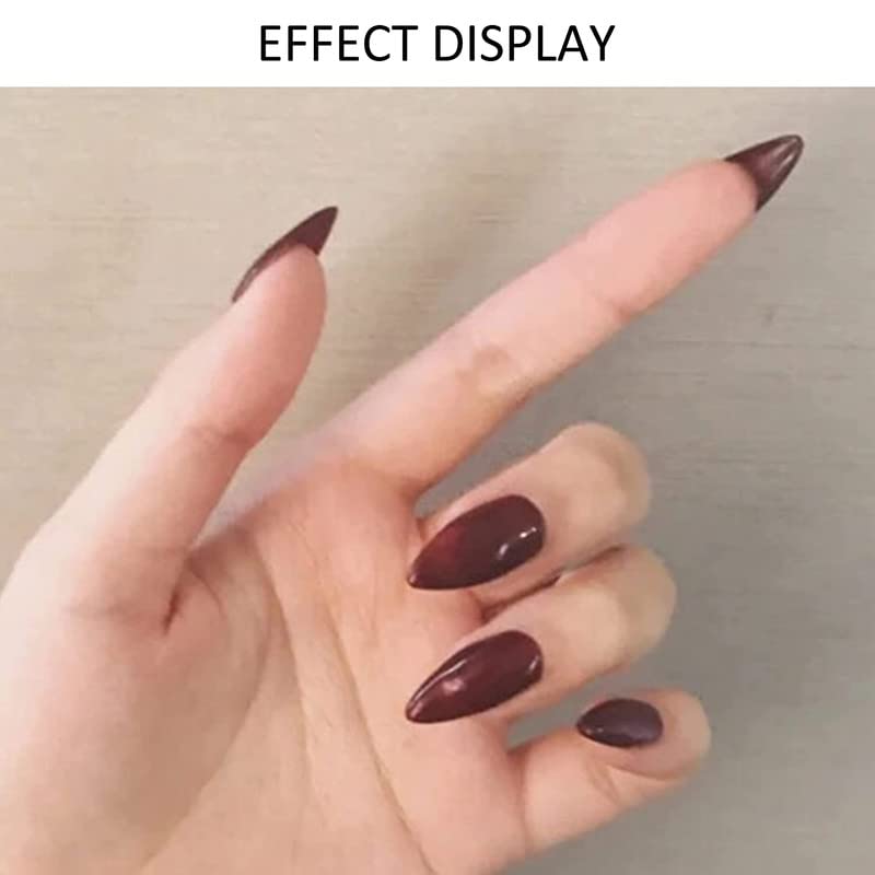 RECTYO GALLERY 100pcs Clear Acrylic False Nails - Stiletto Press On Nail Tips for Women, Short Length, Full Cover Fake Nails for Soak Off Application - Perfect for Salon, Home Manicure & Special Occasions