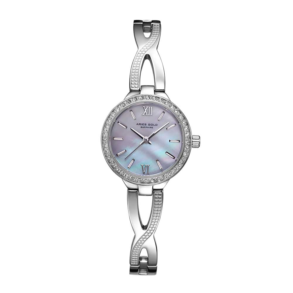 Aries Gold Analog Quartz Women's Watch - L 5025Z S MOP Silver Stainless Steel - Elegant & Durable Timepiece for Work, Parties & Everyday Wear