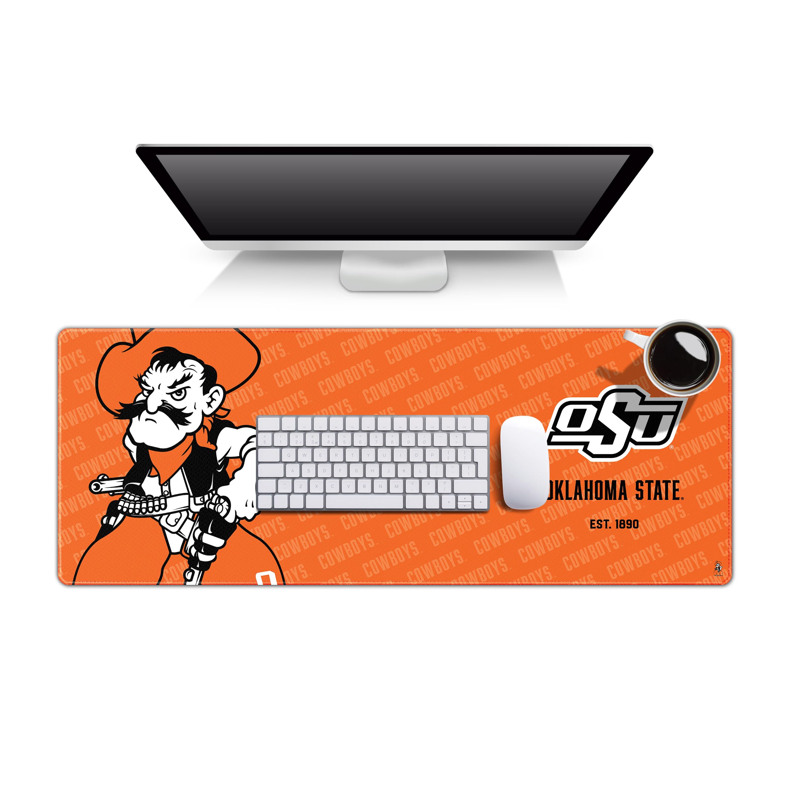 YouTheFan NCAA Oklahoma State Cowboys Logo Series Non-Slip Desk Pad - Perfect for Office, Home, and Dorm Room Organization (SMU Size)