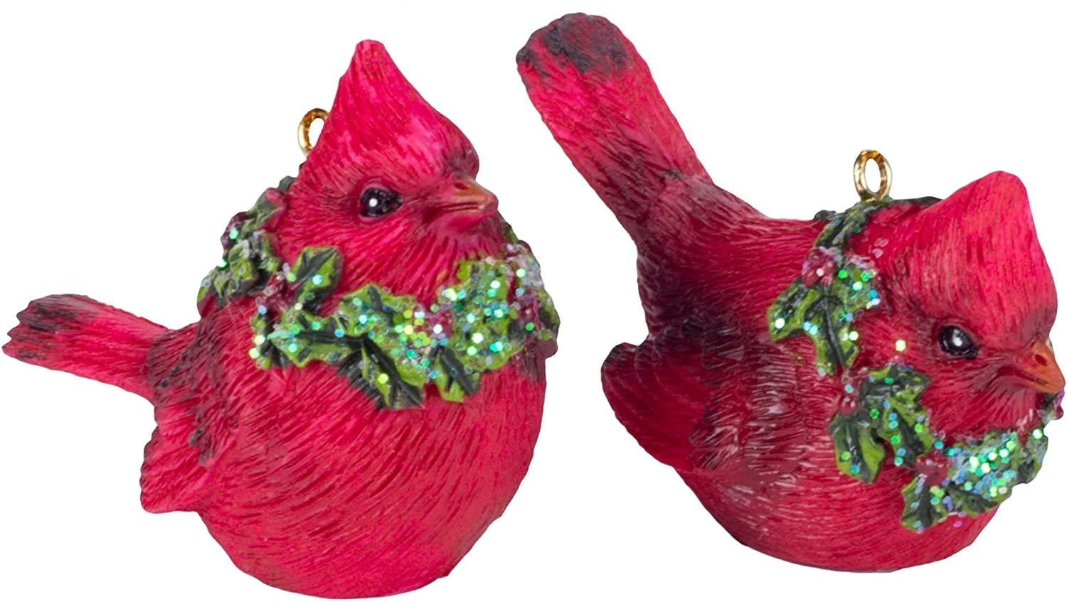 2.5 Inch Cardinal with Wreath Christmas Ornament - Handmade Holiday Decor for Tree, Gift, and Home Decoration | Perfect for Christmas, Winter, and Festive Season Decorating