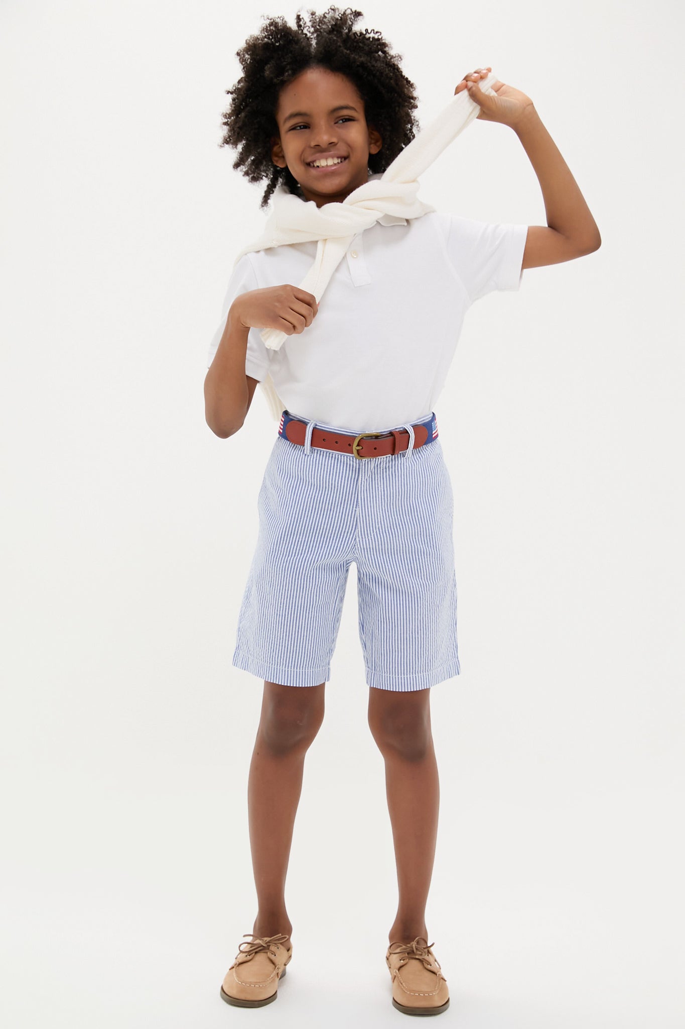 Preppy Blue Seersucker Shorts for Men - Casual Summer Wear & Beach Outfits