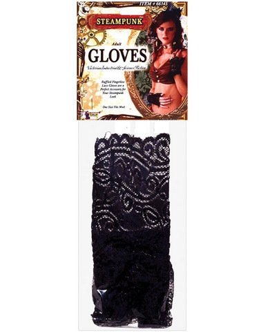 Steampunk Gloves for Women & Men - Black Vintage Gothic Costume Accessories for Cosplay, Halloween, and Fancy Dress Parties