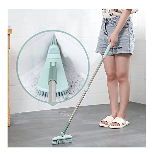 Upgrade Long Handle Tile Scrubber Brush - Shower Cleaner Tool for Bathroom, Bathtub, Toilet, Floor & Kitchen - Ergonomic Baseboard & Wall Corner Cleaner (Green) - Perfect for Deep Cleaning Grout, Tiles & Hard-to-Reach Areas