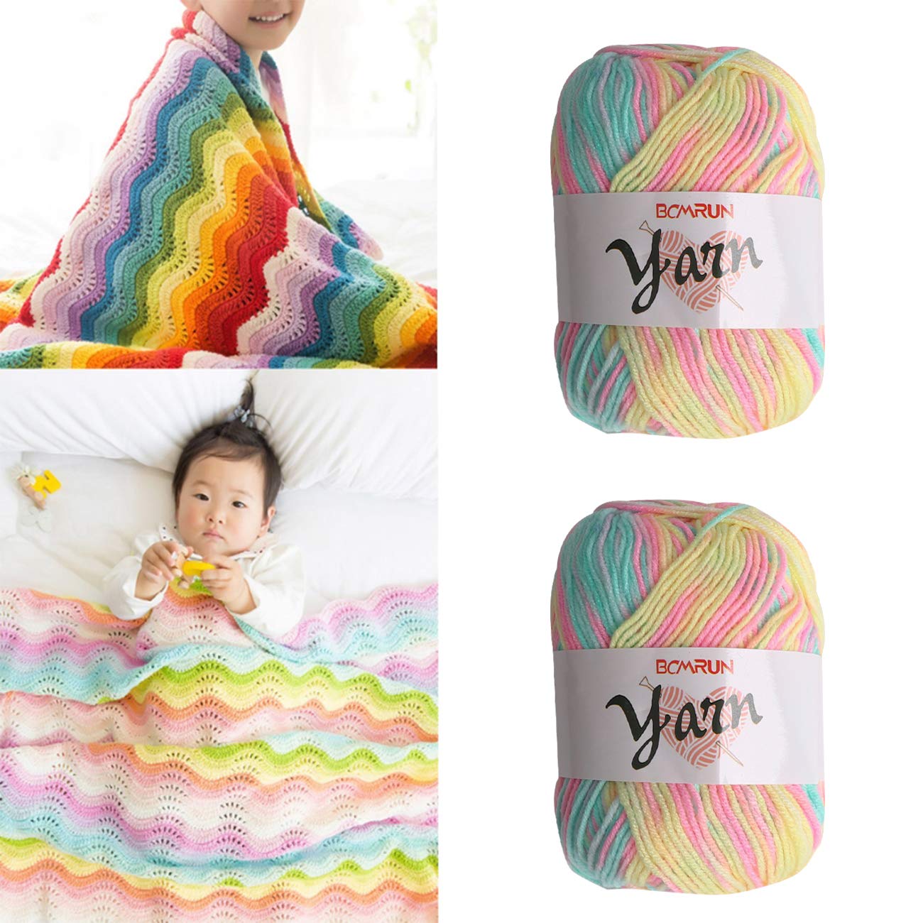 6-Pack 100% Acrylic Knitting Yarn Set - 50g Each, Soft & Colorful Crochet Yarn Skeins for Knitting & Crafting - Perfect for Blankets, Scarves, Hats & DIY Projects