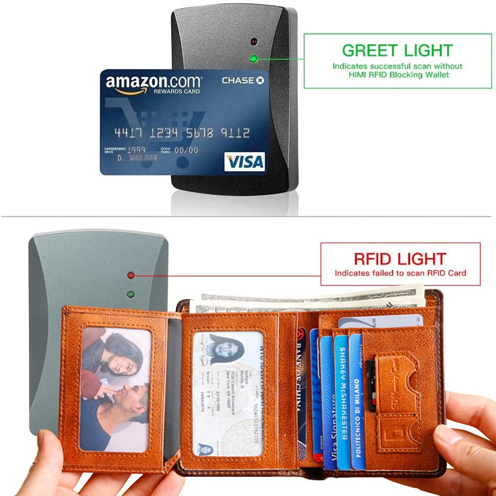 2022 Premium Genuine Leather Men's Slim Wallet with RFID Blocking - Anti-Theft Money Clip & Coin Pocket - Compact Passport Holder for Travel, Business & Everyday Use (Black)