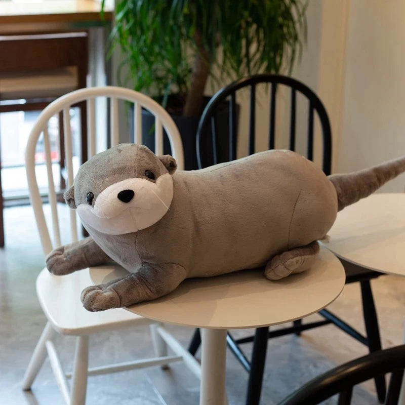 40cm Realistic Eurasian River Otter Plush Toy - Soft Pink Stuffed Animal Doll, Cute Wild Otter Gift for Kids & Collectors | Perfect for Cuddling, Nursery Decor, Birthday Presents and Wildlife Enthusiasts