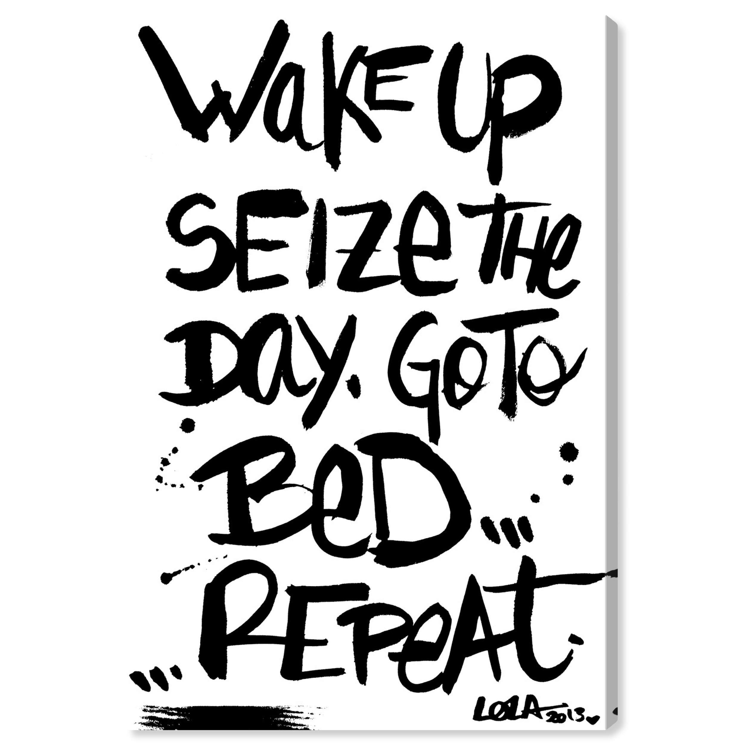 Seize The Day Minimalist Typography Wall Art Canvas Print - Inspirational Quote Home Decor for Living Room, Bedroom & Office