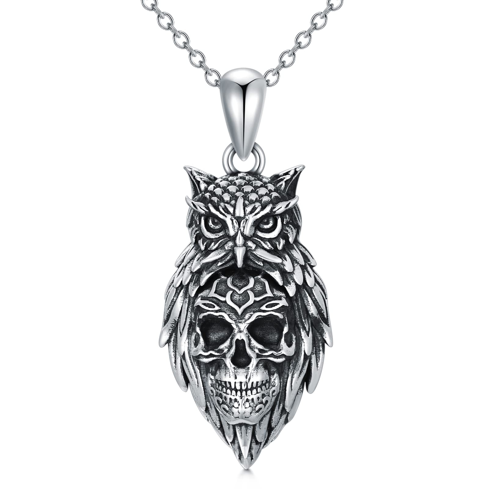 925 Sterling Silver Animal Pendant Necklace - Owl, Highland Cow, Squirrel, Fox, Otter, Bunny & Dog Charms | Unique Jewelry Gifts for Women & Men | Perfect for Birthday, Christmas & Everyday Wear