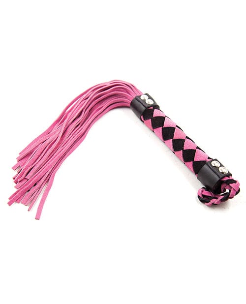 Plesur 15 Inch Pink Leather Flogger - BDSM Toy for Sensual Play, Spanking & Adult Intimacy - Perfect for Couples & Roleplay Scenes