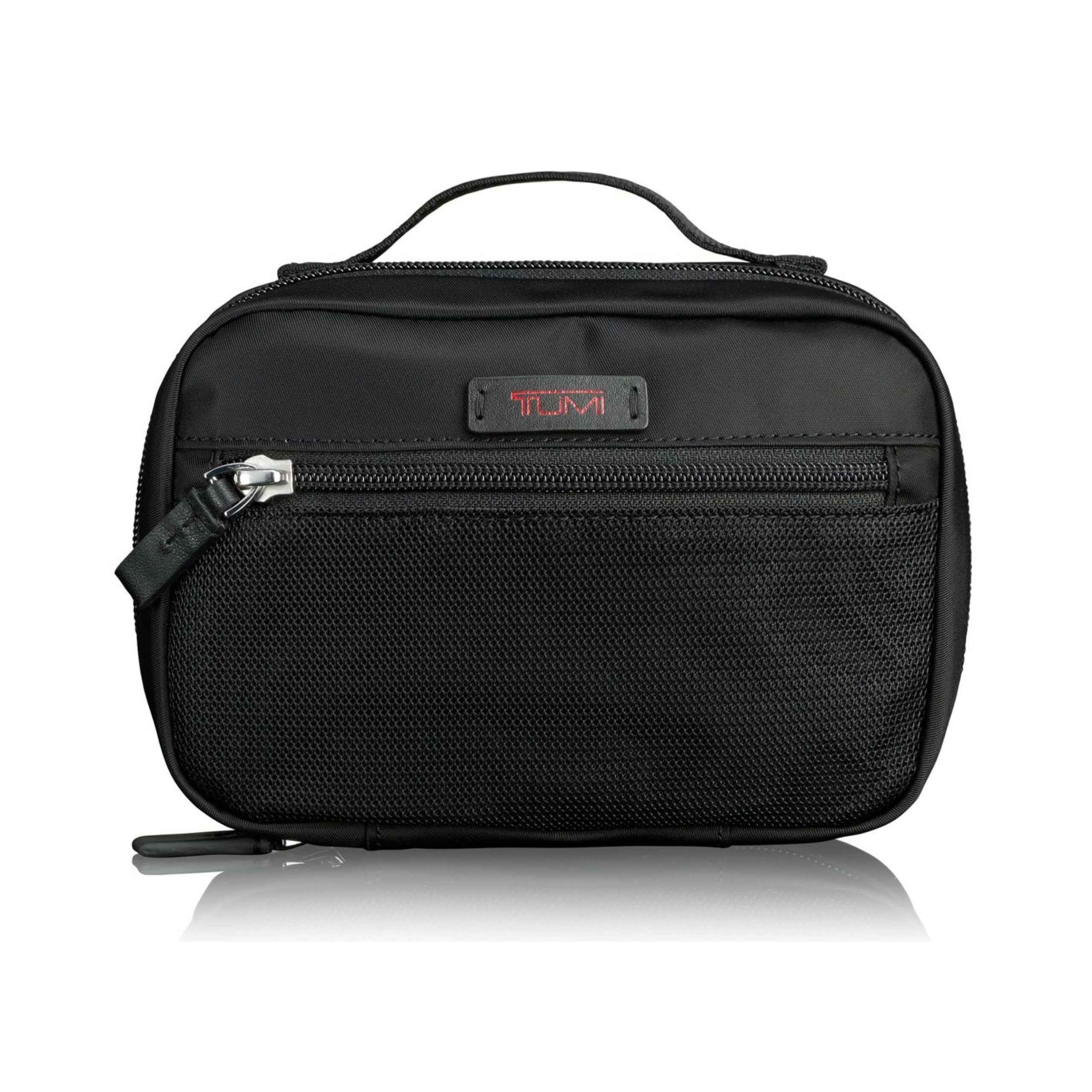TUMI Travel Accessory Pouch - Compact Nylon Organizer for Electronics, Cords, Toiletries & Cosmetics | Portable Toiletry Bag for Business Trips, Vacations & Daily Use - Small Black Case
