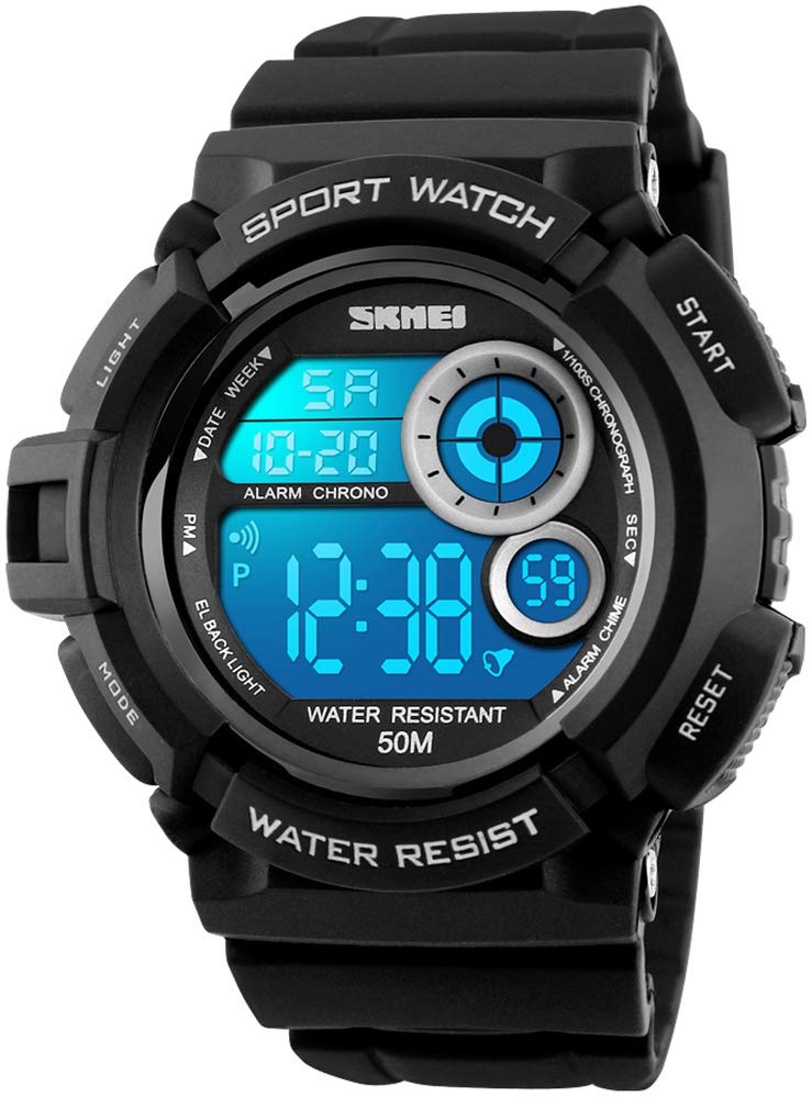 FANMIS Men's Military Digital Watch - 50M Water Resistant LED Backlight Sports Watch with Multifunction for Outdoor, Hiking & Casual Wear | Unisex Electronic Wristwatch for Men & Women