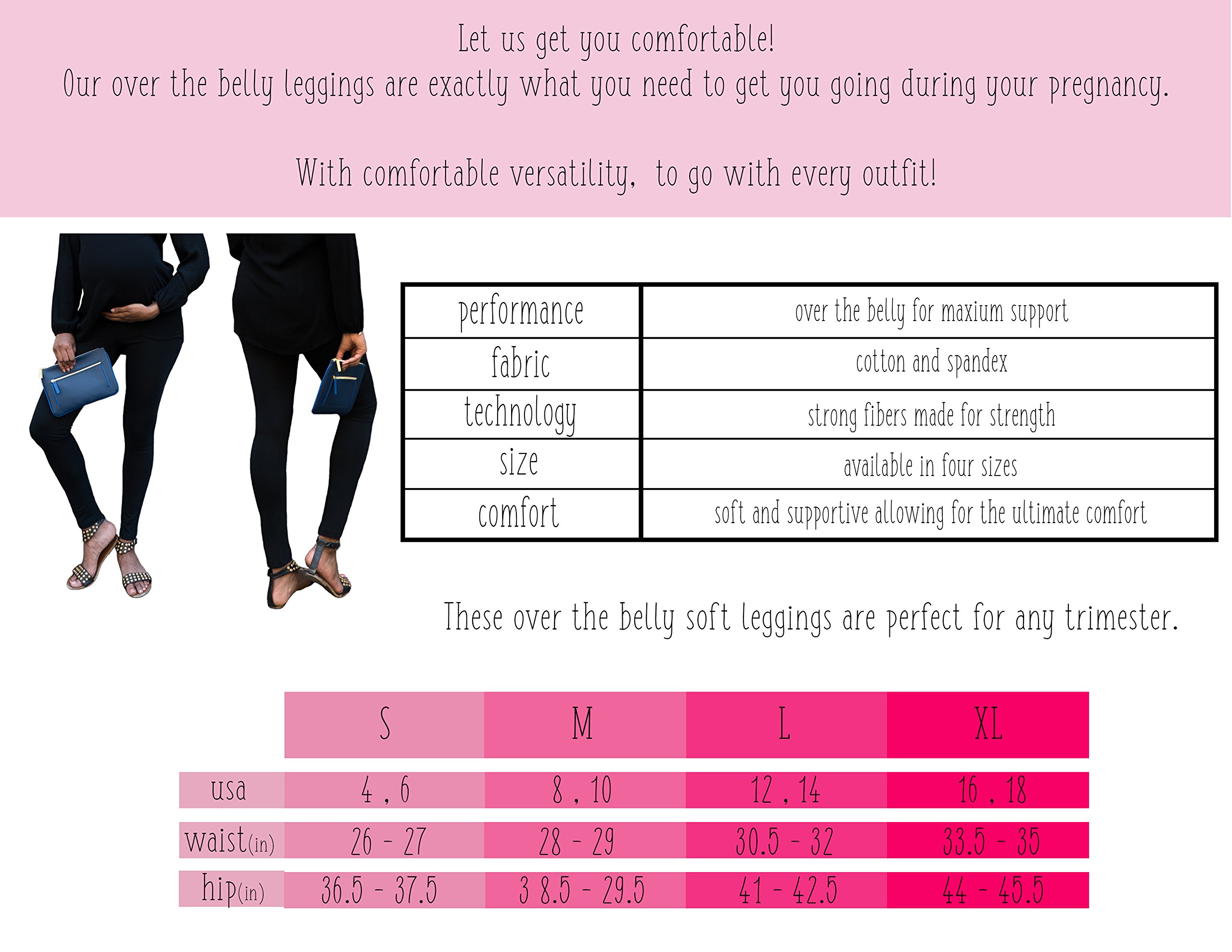 Rumor Has It Maternity Over The Belly Super Soft Support Leggings - Comfortable Pregnancy Yoga Pants for Workout, Lounge & Everyday Wear