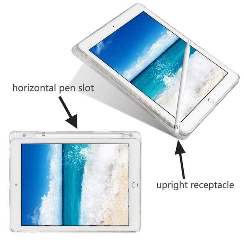 Shockproof Pencil Holder Case for iPad 10.2 (7th & 8th Gen 2019/2020) - Protective Cover with Apple Pencil Slot for School, Office & Travel