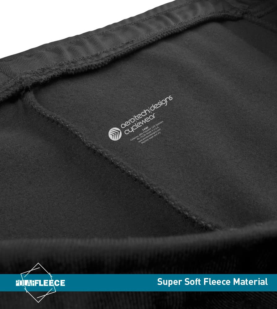Men's Thermal Brushed Fleece Cycling Tights with Pockets & Reflective Details - All Day Comfort for Winter Biking - Made in USA - Perfect for Cold Weather Commuting, Road Cycling & Indoor Training