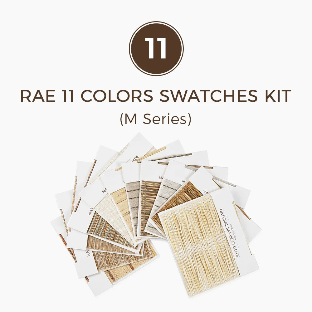 Rae Natural Woven Shade Swatches Kit - Premium Window Treatment Samples for Home Decor & Interior Design - Perfect for Curtains, Blinds, and DIY Projects
