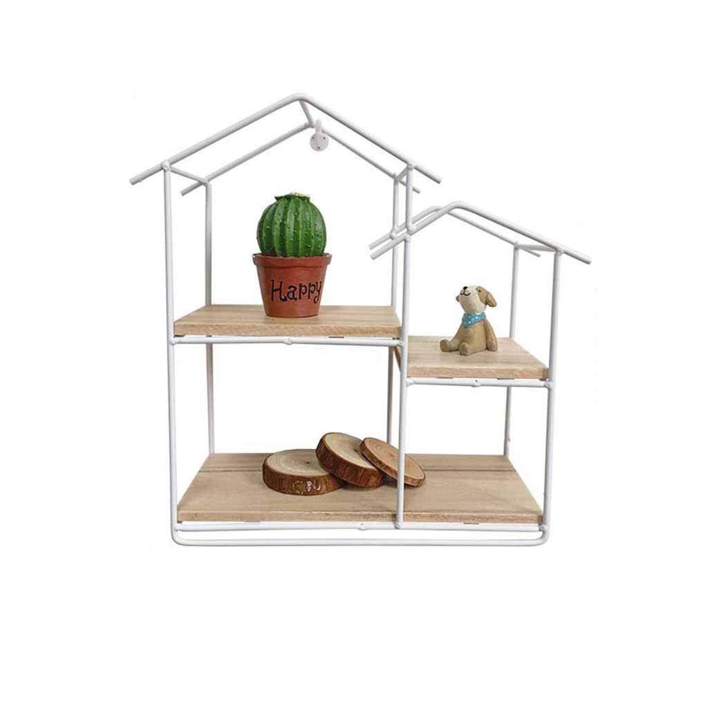 Modern Floating Shelves Wall Mounted - Rustic Wood & Iron Display Shelf for Plants, Books & Decor | Indoor & Outdoor Use in Living Room, Balcony, Office | Space-Saving Storage Solution for Small Spaces