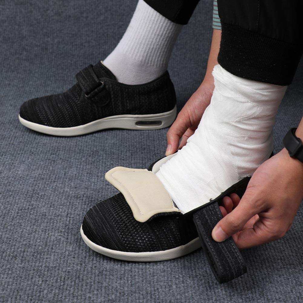 W&LESVAGO Men's Diabetic Shoes with Adjustable Closures - Lightweight Non-Slip Wide Width Walking Shoes for Elderly, Edema, Plantar Fasciitis & Arthritis - Comfortable Footwear for Swollen Feet - Perfect for Daily Walking, Indoor/Outdoor Use & Medical Conditions