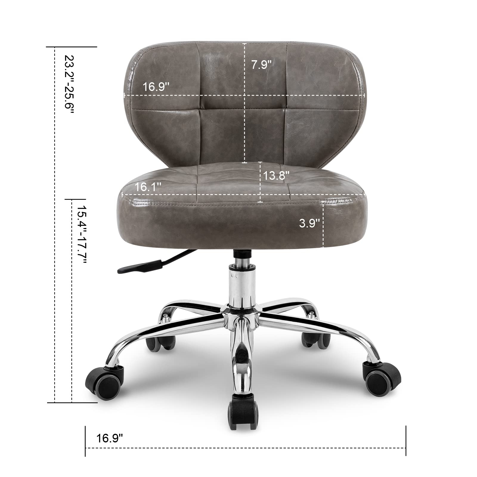 **2-Pack Hydraulic Pedicure Stools for Nail Technicians - Adjustable Height Salon Spa Stool with Back Support & Swivel Base - Perfect for Massage, Tattoo, Esthetician, Medical & Beauty Shops (Grey) - Ideal for Comfortable Client Services & Professional Treatments**