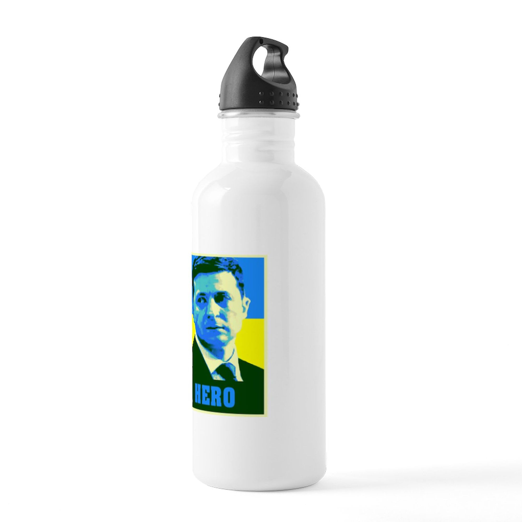 Ukrainian President Themed 1.0L (34 oz) Stainless Steel Water Bottle - Insulated, Leakproof & Durable - Perfect for Travel, Gym & Outdoor Activities