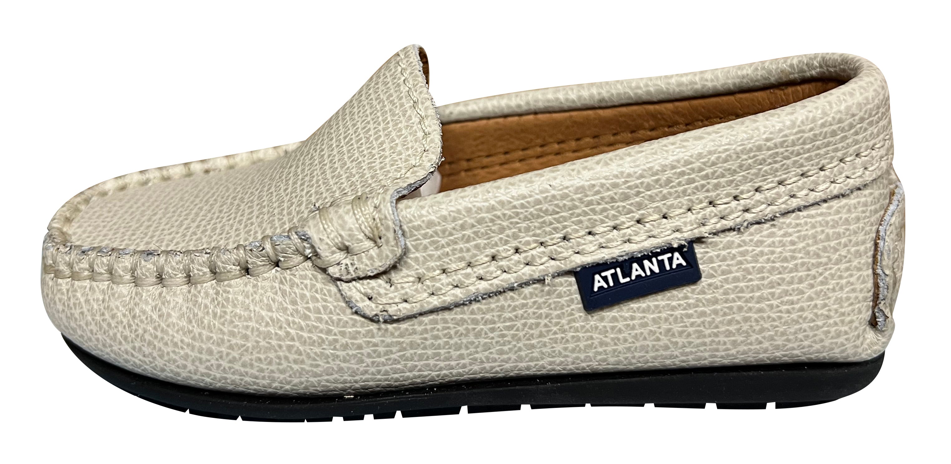 **Atlanta Moccasin Boys & Girls Original 015 Plain Vamp Loafers – Sand Little Grainy – Comfortable School & Casual Shoes for Kids**
