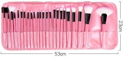 **Kamz Beauty 24-Piece Professional Wooden Makeup Brush Set with Leather Pouch | Soft Bristles for Foundation, Eyeshadow & Blending | Perfect for Makeup Artists & Beauty Enthusiasts**