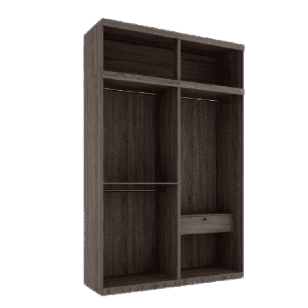 Myrton 10-Door Wardrobe Closet Organizer in Cappuccino Finish - Spacious Storage for Bedroom, Living Room & Entryway Organization