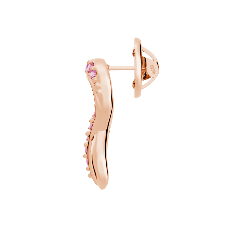 Faith Over Fear Rose Gold Ribbon Brooch Pin with Pavé Pink Sapphires - Elegant Jewelry Gift for Women, Perfect for Weddings, Anniversaries & Special Occasions