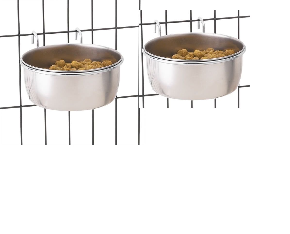 Premium Stainless Steel Hanging Dog Bowl - 8oz Durable Crate Cup for Pets - Perfect for Travel, Crate Training & Outdoor Adventures