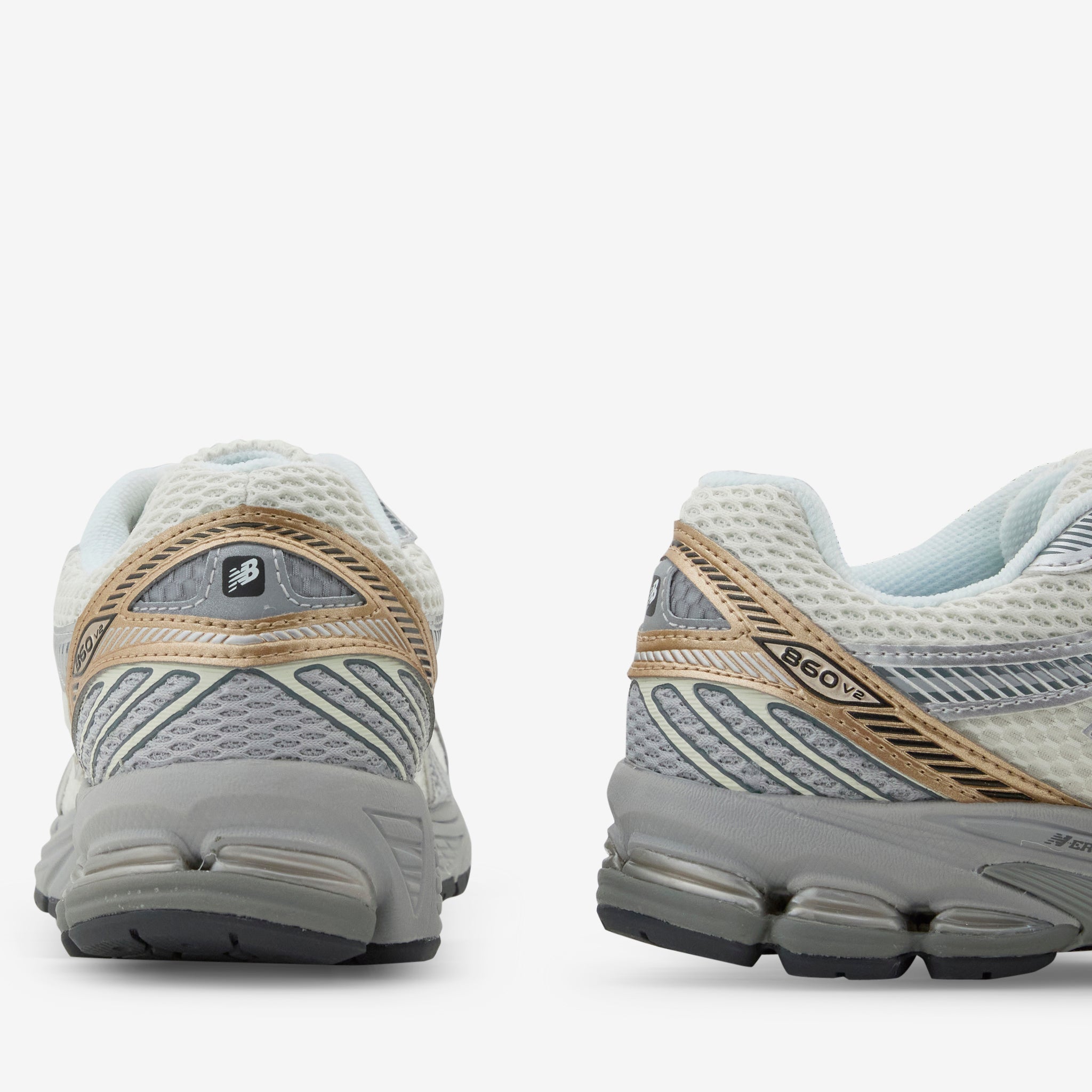 New Balance 860v2 Running Shoes - Sea Salt & Gold Metallic for Men & Women | Lightweight Cushioned Sneakers for Jogging, Walking & Gym Workouts