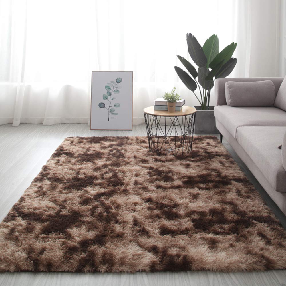 Ultra Soft Fluffy Shaggy Area Rug - Rectangle Plush Carpet for Bedroom, Living Room & Kids Room - Home Decor Floor Mat (Brown, 80x200cm) - Perfect for Cozy Spaces, Nursery Decor & Family Room Comfort